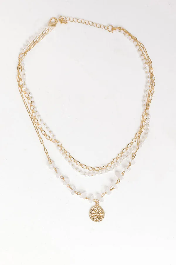 Oceanside Gala Layered Necklace in White sold by Impressions