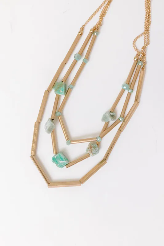 Cherished Moment Layered Necklace in Mint sold by Impressions