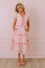 Garden Party Ready Floral Midi in Pink sold by Impressions