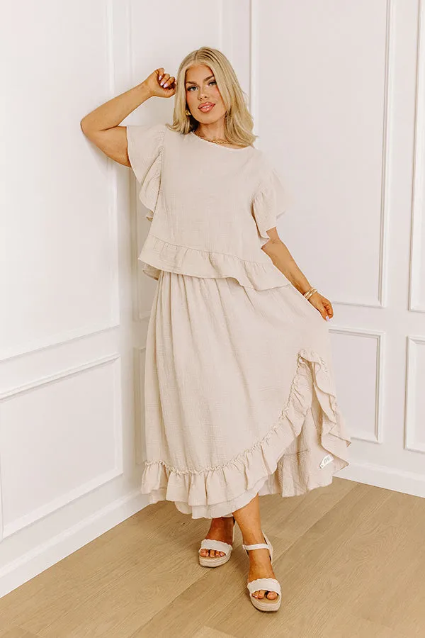 Happy Vacay High Waist Ruffle Skirt Curves sold by Impressions