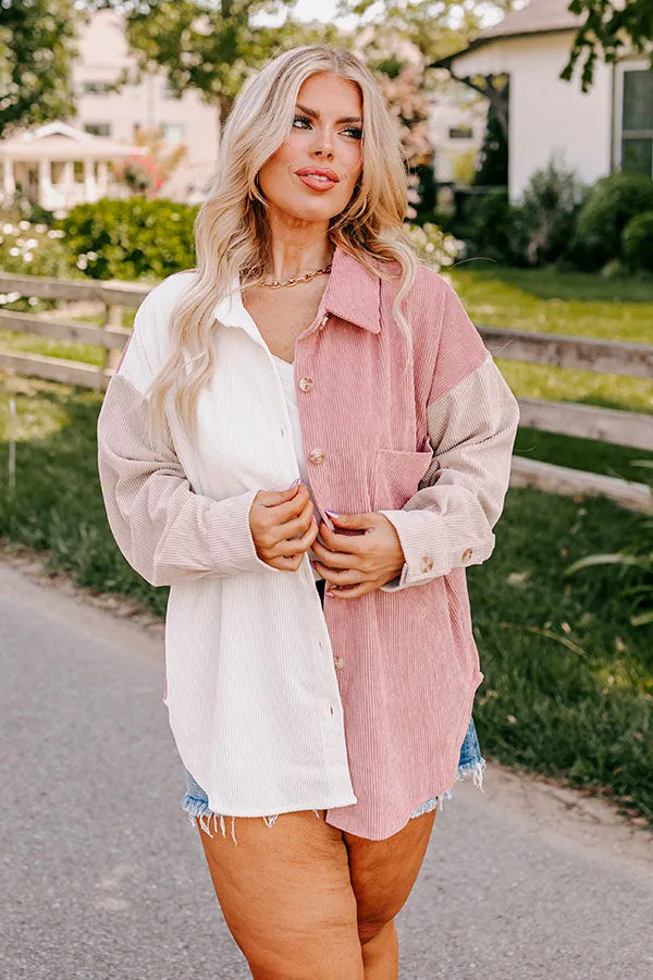 Caught Crushing Corduroy Jacket In Blush Curves sold by Impressions product image thumbnail 2
