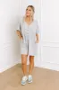 Comfy Chic Button Down Romper in Grey sold by Impressions