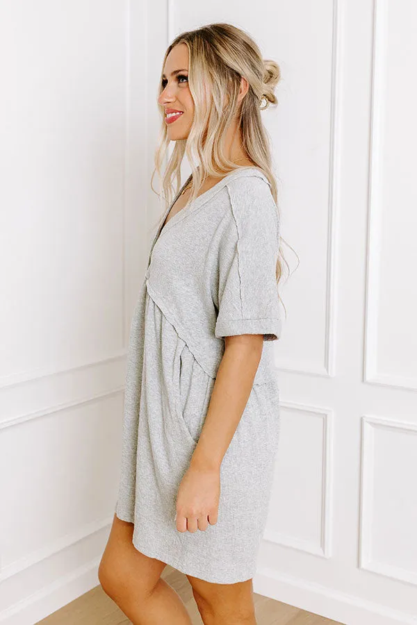Comfy Chic Button Down Romper in Grey sold by Impressions product image thumbnail 3