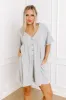 Comfy Chic Button Down Romper in Grey sold by Impressions