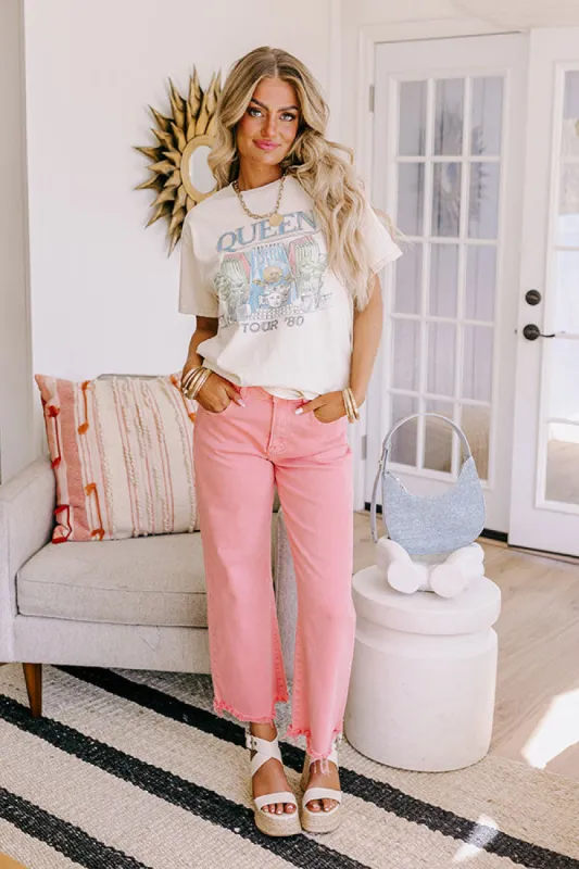 Risen Iris Midrise Wide Leg Jean in Pink sold by Impressions