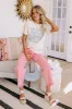 Risen Iris Midrise Wide Leg Jean in Pink sold by Impressions