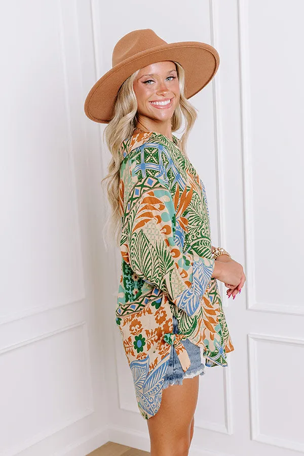 Paradise Palms Button Down Top sold by Impressions product image thumbnail 3