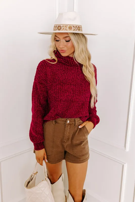 Fall Leaves Chenille Sweater In Sangria sold by Impressions
