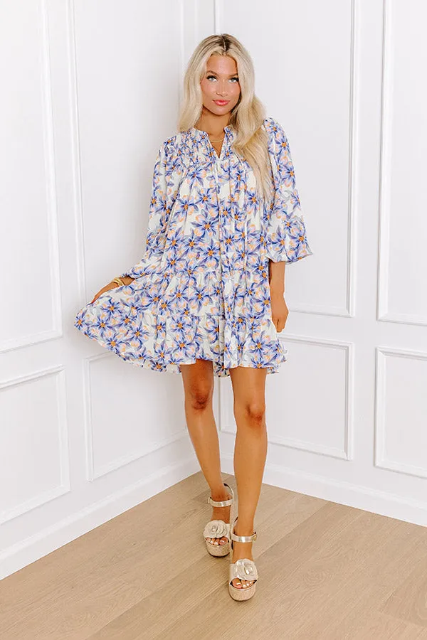 Coastal Cruise Floral Mini Dress in Lavender sold by Impressions