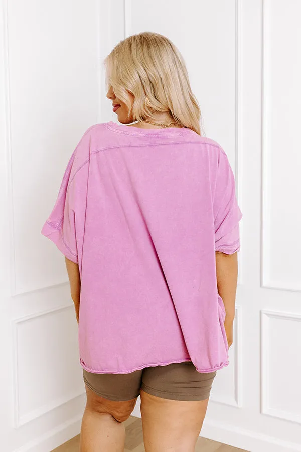 Effortless Vibes Mineral Wash Oversized Tee in Violet Curves sold by Impressions product image thumbnail 2