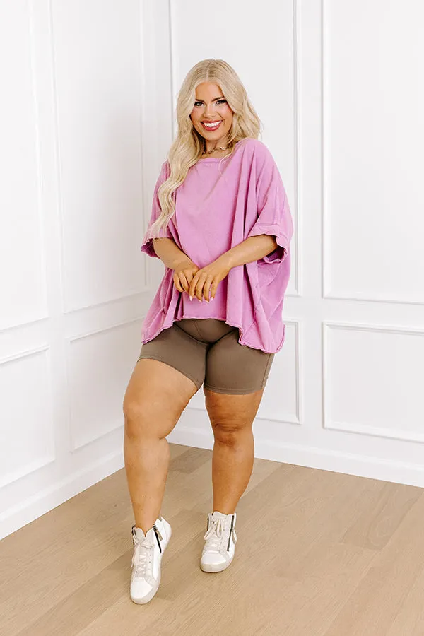 Effortless Vibes Mineral Wash Oversized Tee in Violet Curves sold by Impressions product image thumbnail 3