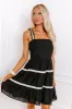 Boardwalk Bliss Smocked Mini Dress in Black sold by Impressions