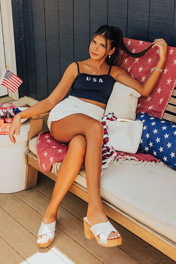 USA Knit Crop Tank in Navy sold by Impressions product image thumbnail 5