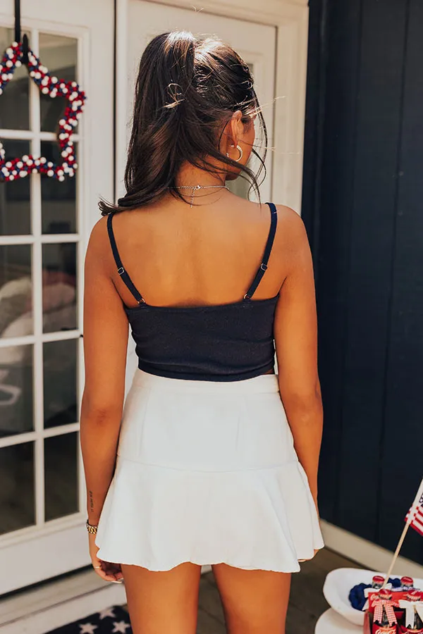 USA Knit Crop Tank in Navy sold by Impressions product image thumbnail 4