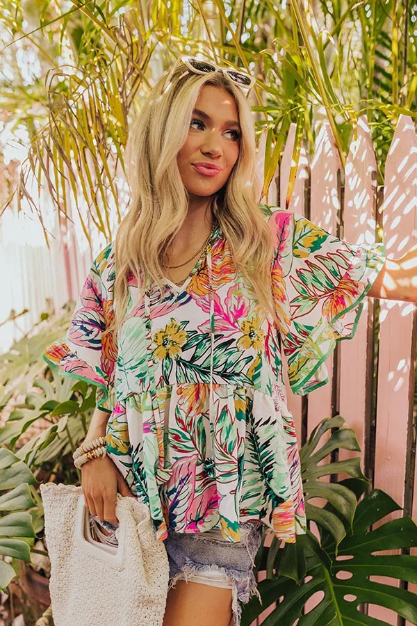 Tropical Treasures Shift Top in Ivory sold by Impressions product image thumbnail 3