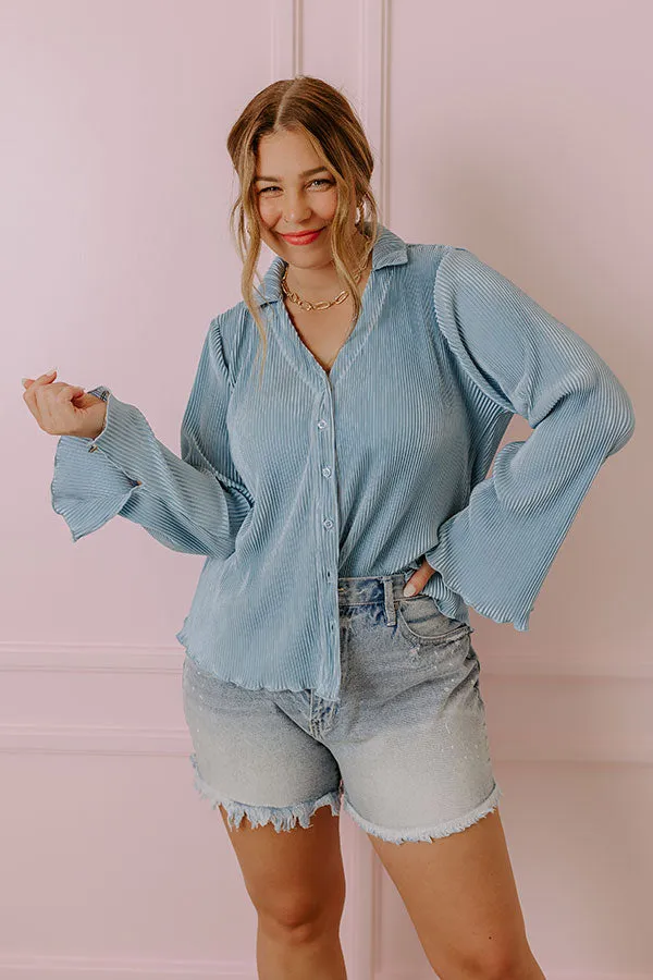 Keen On You Pleated Button Up sold by Impressions