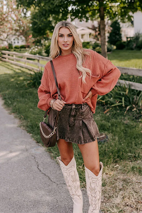 Cappuccino Please Knit Sweater in Rust sold by Impressions product image thumbnail 5