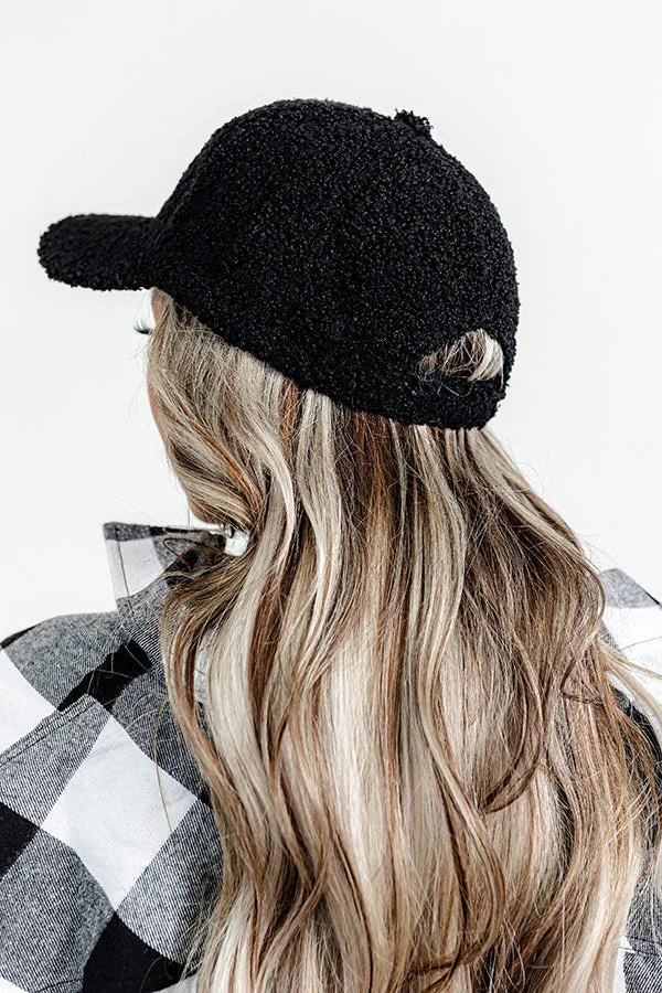 Cozy Outing Sherpa Baseball Cap in Black sold by Impressions product image thumbnail 3