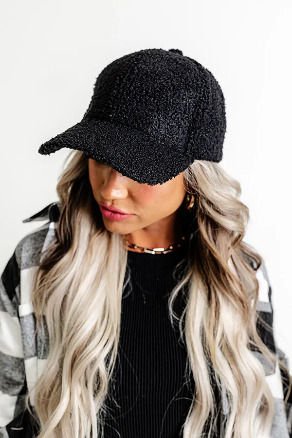Cozy Outing Sherpa Baseball Cap in Black sold by Impressions