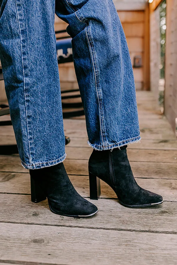 The Luna Faux Suede Bootie In Black sold by Impressions product image thumbnail 4