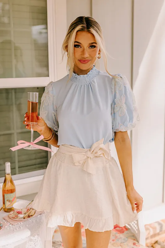 Cherished Moment Shift Top in Sky Blue sold by Impressions