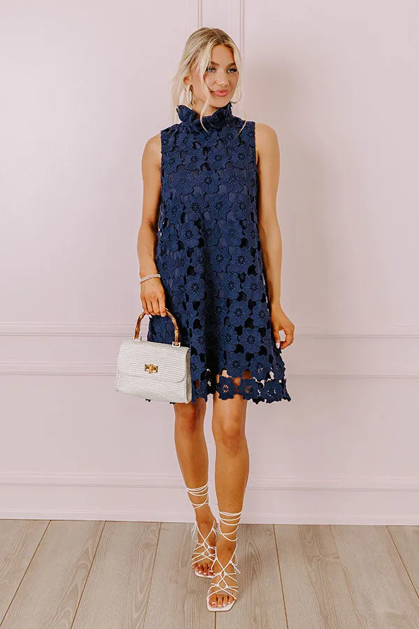 Champagne Toast Crochet Mini Dress in Navy sold by Impressions product image thumbnail 2