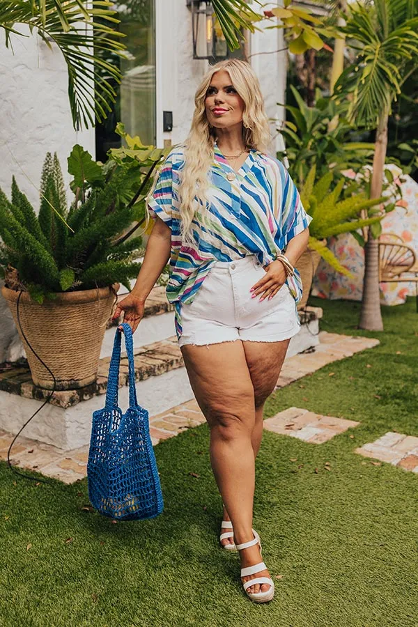 Sorbet Summer Shift Top in Blue Curves sold by Impressions