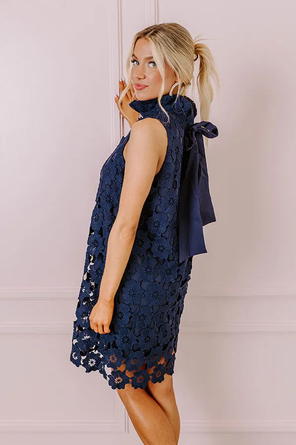 Champagne Toast Crochet Mini Dress in Navy sold by Impressions product image thumbnail 4