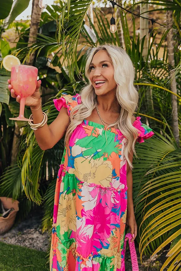 Coastal Dreams Floral Midi in Hot Pink sold by Impressions product image thumbnail 2