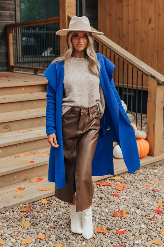 Hiding Out Light Weight Coat In Royal Blue sold by Impressions