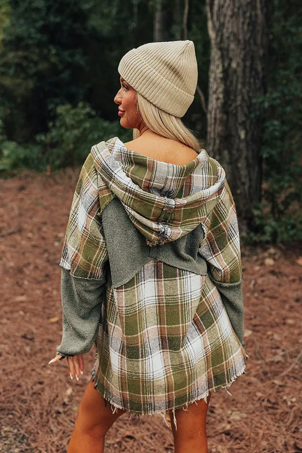 Cool Weather Inclined Plaid Hoodie In Olive sold by Impressions product image thumbnail 5