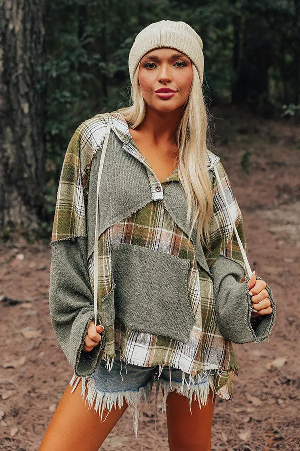 Cool Weather Inclined Plaid Hoodie In Olive sold by Impressions product image thumbnail 2