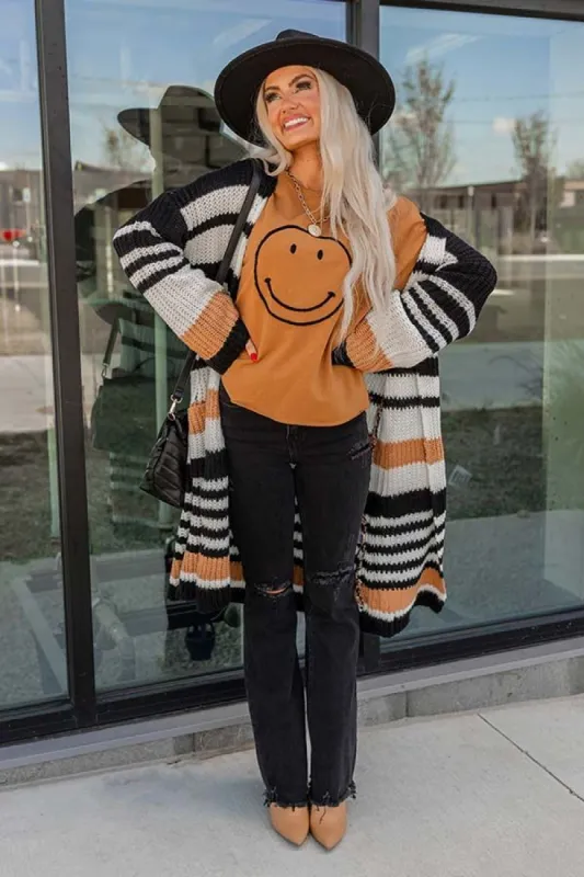 Stripes And Lattes Knit Cardigan sold by Impressions