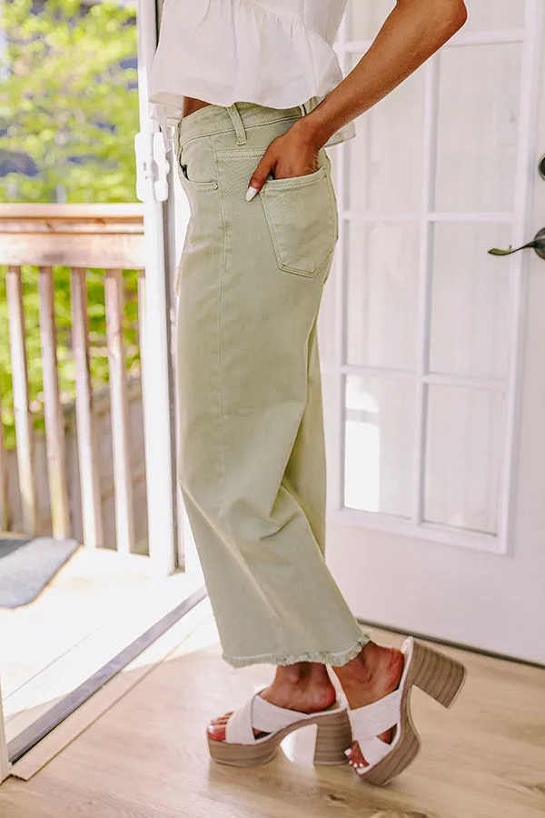 Risen Iris Midrise Wide Leg Jean in Sage sold by Impressions product image thumbnail 4