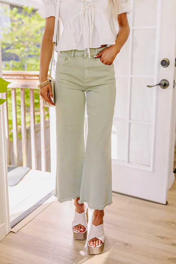Risen Iris Midrise Wide Leg Jean in Sage sold by Impressions