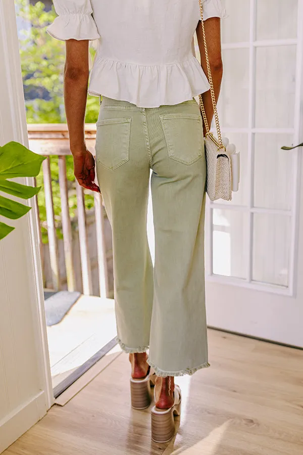 Risen Iris Midrise Wide Leg Jean in Sage sold by Impressions product image thumbnail 3