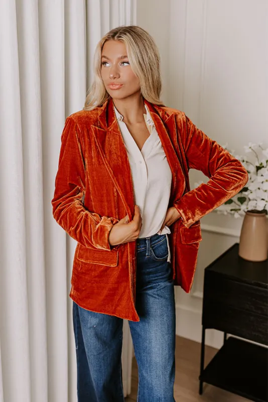 Downtown Happy Hour Velvet Blazer made by entro