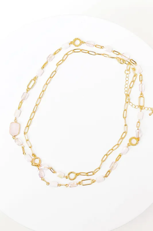 All The Glam Necklace in Pink sold by Impressions