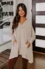 Latte Sipping Mineral Wash Oversized Hoodie in Beige sold by Impressions