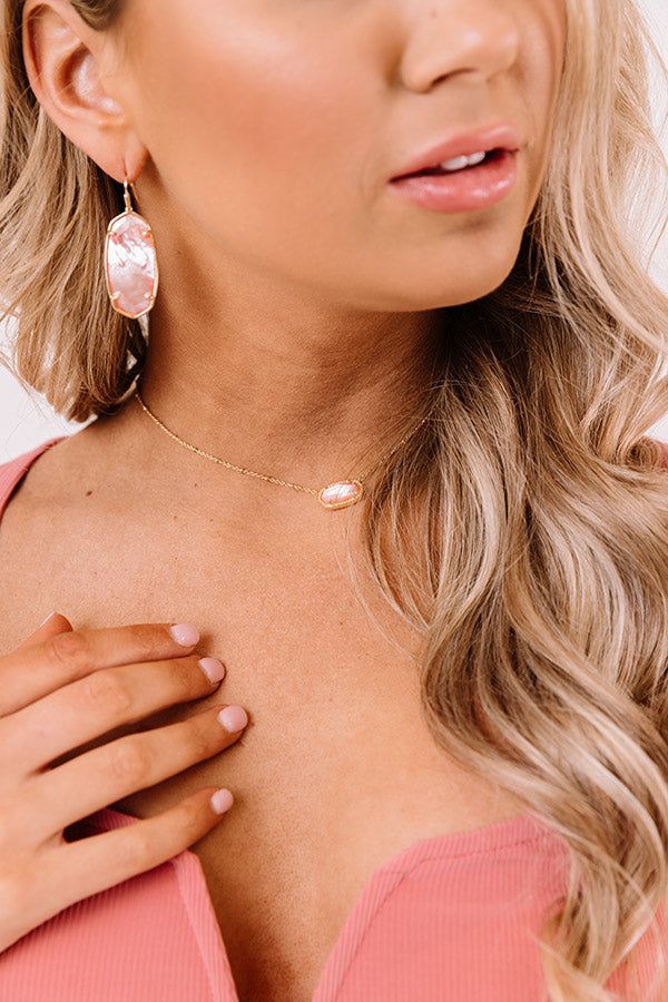 Elisa Satellite Gold Pendant Necklace in Rose Mother Of Pearl sold by Impressions product image thumbnail 3