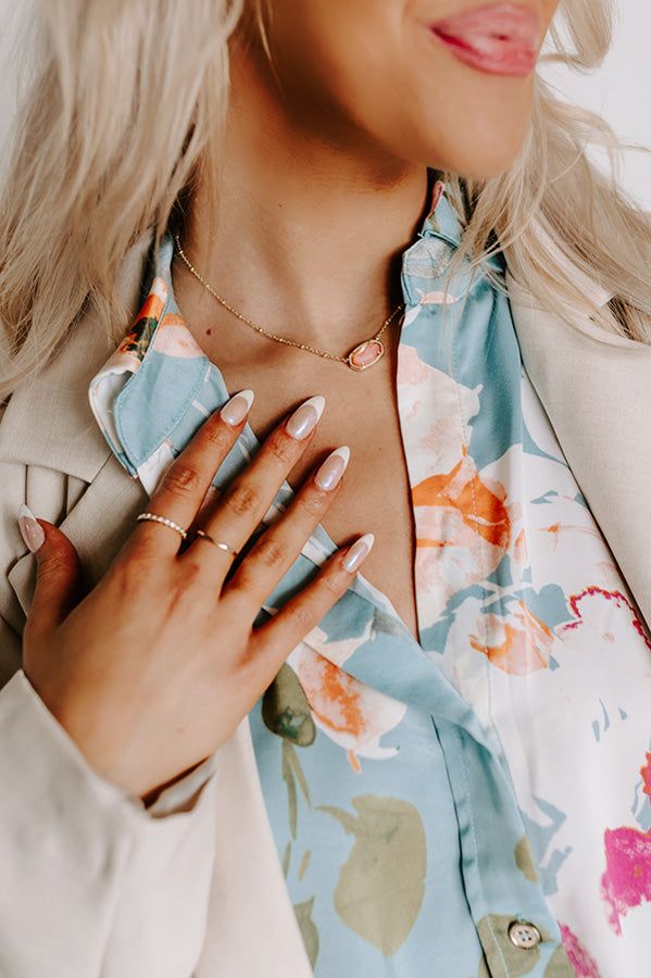 Elisa Satellite Gold Pendant Necklace in Rose Mother Of Pearl sold by Impressions product image thumbnail 2