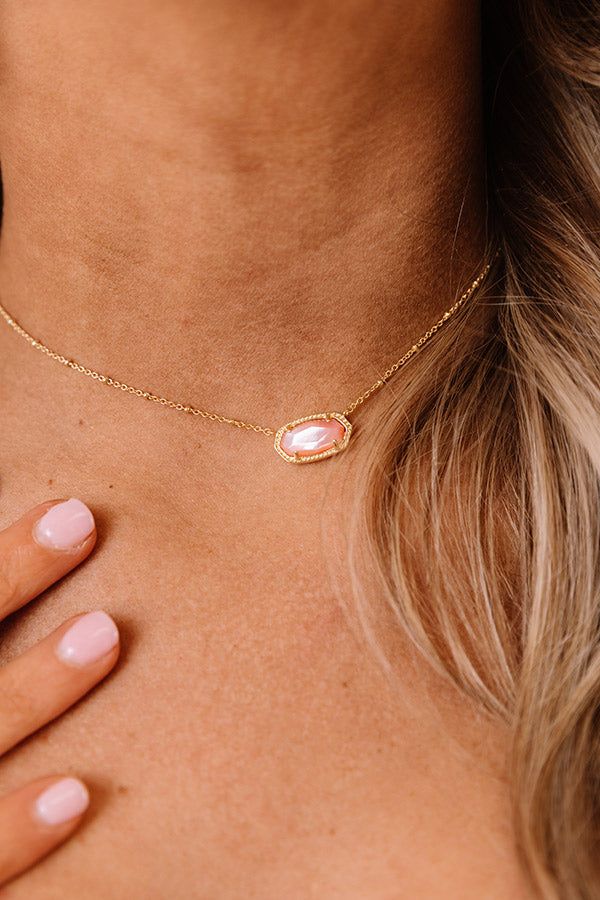 Elisa Satellite Gold Pendant Necklace in Rose Mother Of Pearl sold by Impressions product image thumbnail 4