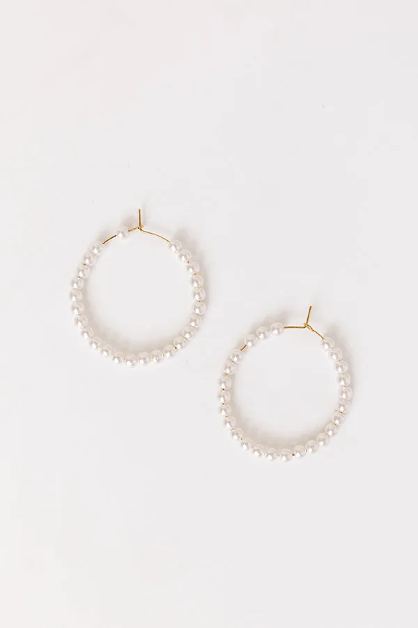 Coastal Breeze Pearl Hoop Earrings sold by Impressions