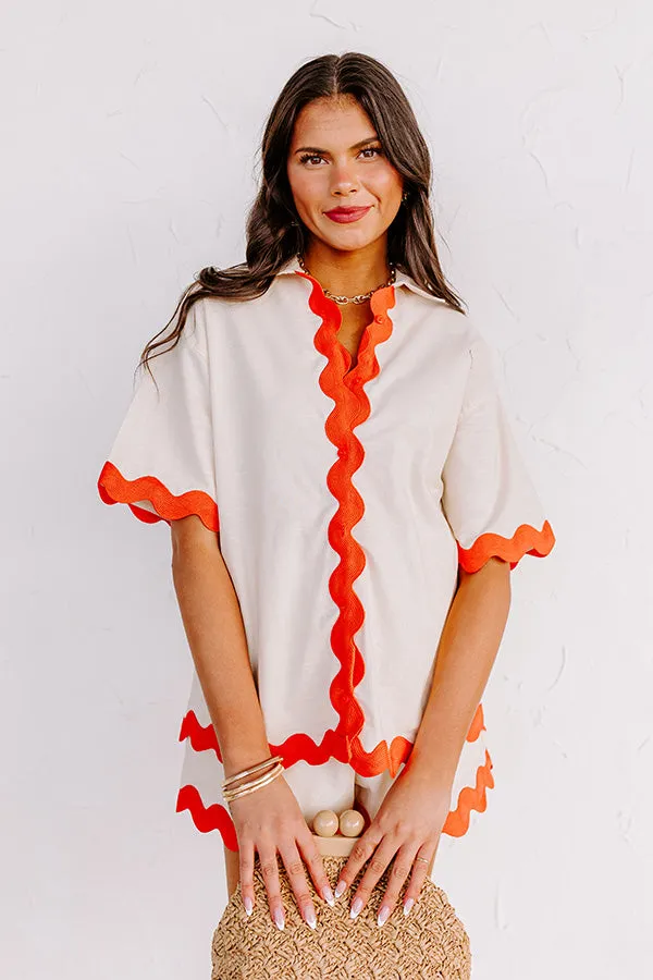 Vacay Escape Linen-Blend Top sold by Impressions product image thumbnail 4