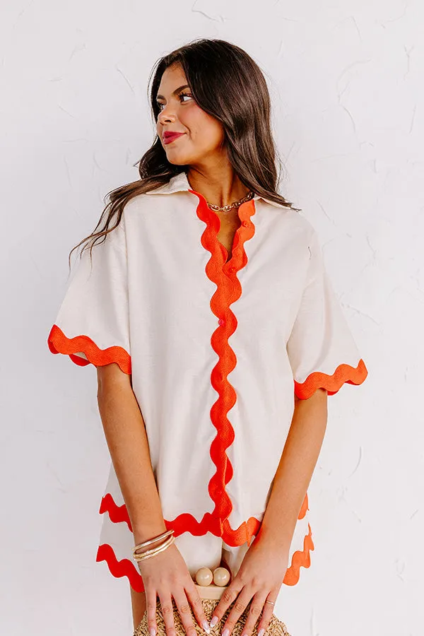 Vacay Escape Linen-Blend Top sold by Impressions