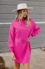Slow Mornings Sweater Dress in Hot Pink sold by Impressions
