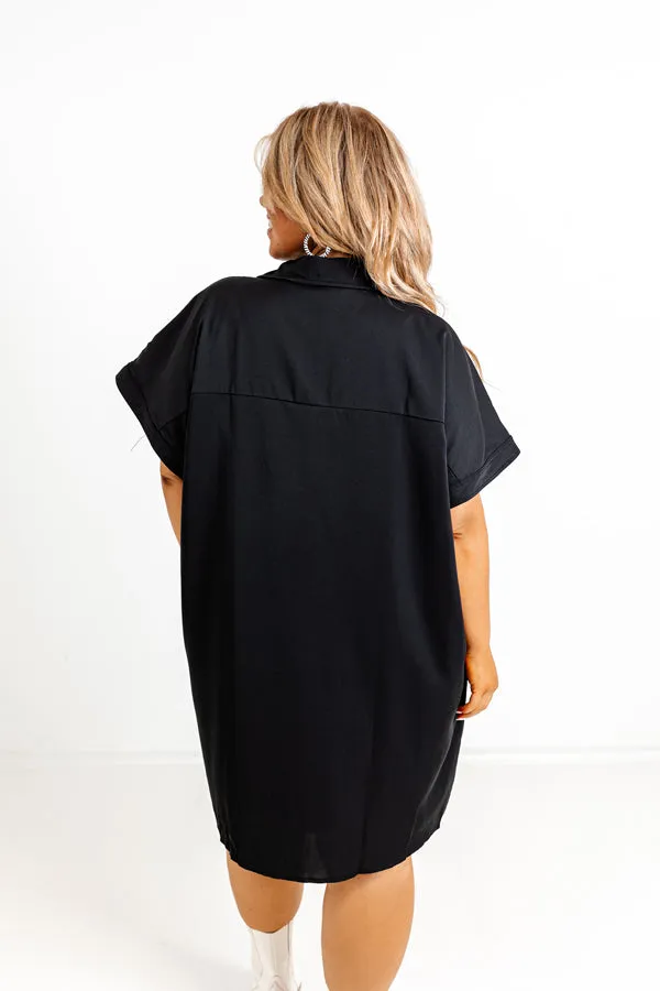 Effortless Radiance Shift Dress in Black Curves sold by Impressions product image thumbnail 4