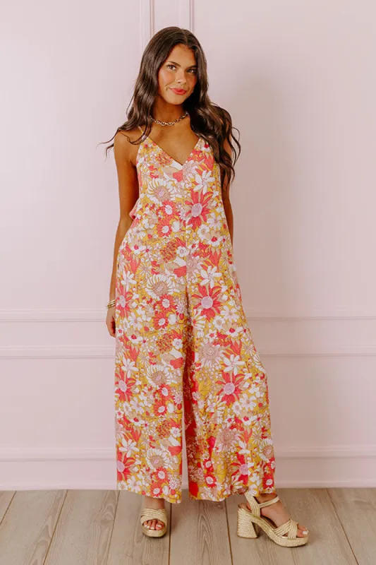 Casually Chic Floral Jumpsuit in Primrose Yellow sold by Impressions