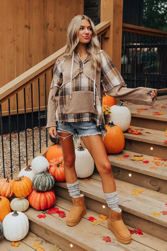 Cool Weather Inclined Plaid Hoodie In Mocha sold by Impressions