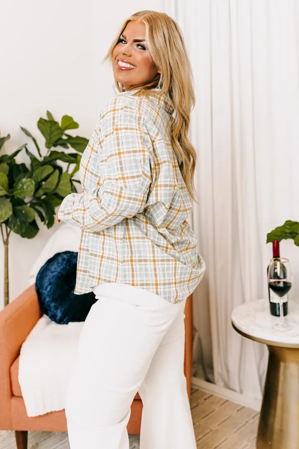 Shy Smile Plaid Button Up Curves sold by Impressions product image thumbnail 3